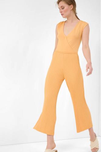 Orsay γυναικεία ολόσωμη φόρμα ribbed κρουαζέ - 530289-240000 Πορτοκαλί M